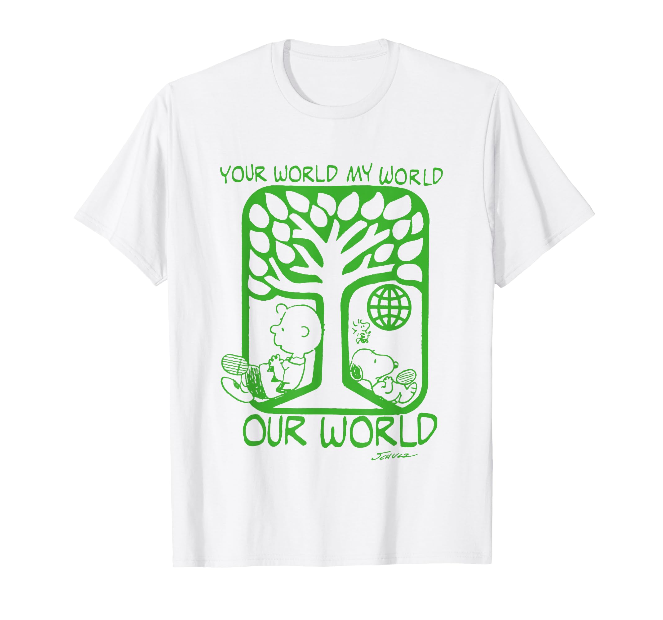 Футболка Peanuts Snoopy «Твой мир, мой мир, наш мир» белый